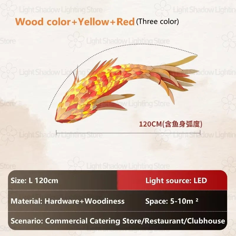 Decorative Fish Shaped Chandelier Pendant Light for Restaurant & Cafe Interiors