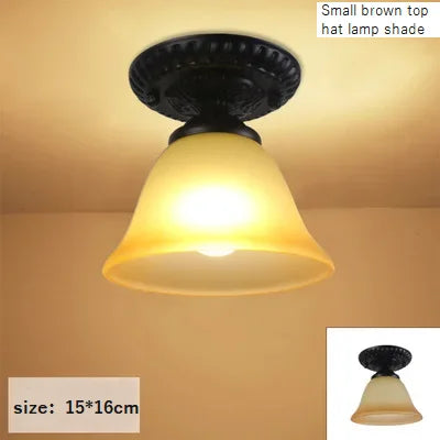 Camille Retro Glass Ceiling Light Ivory E27 Hallway Lamp