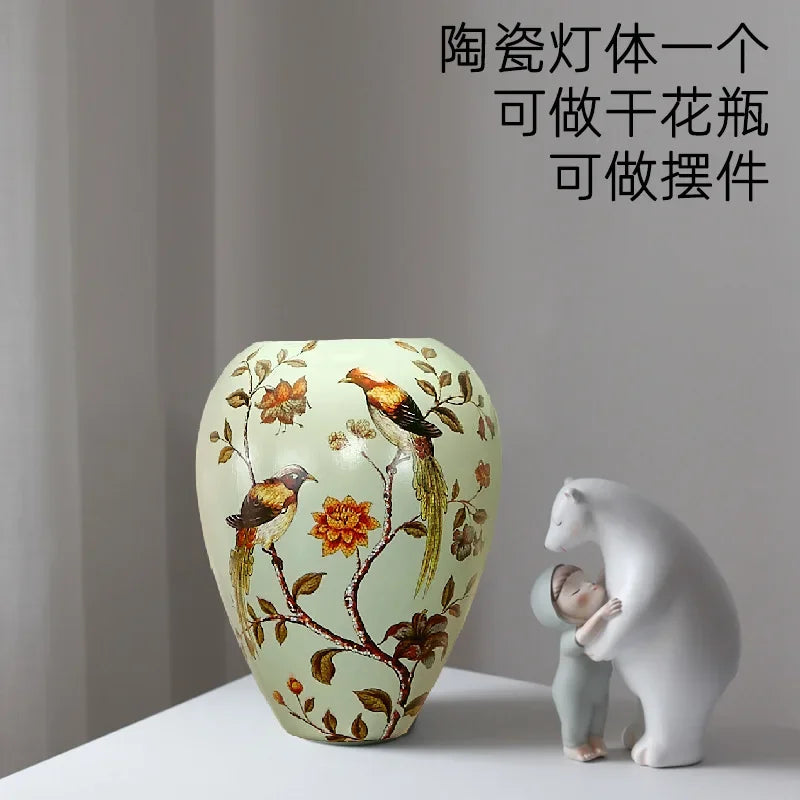 Lucienne Floral Ceramic Bedside Table Lamp
