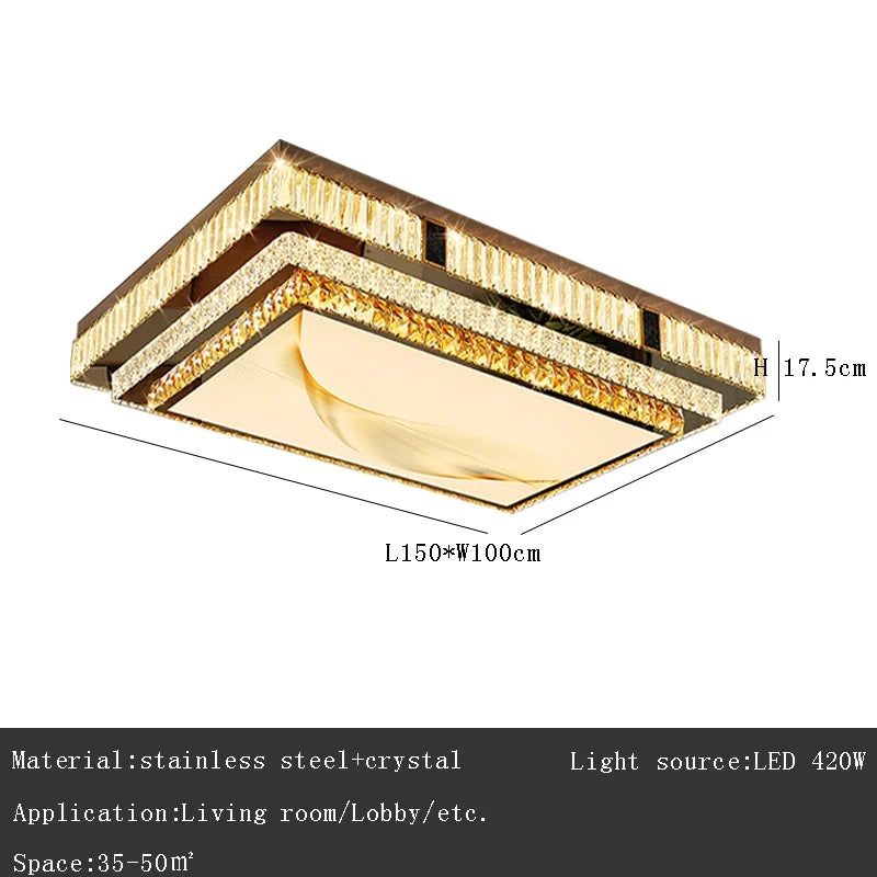 Celestia Gold Crystal Flush Mount LED Ceiling Light
