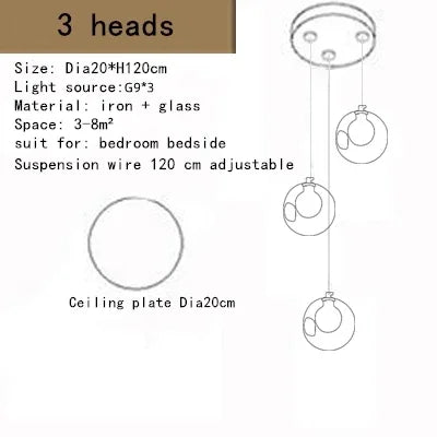 Aurélie Nordic Double Glass LED Ceiling Chandelier