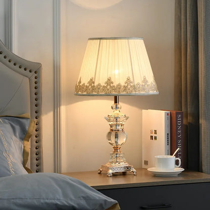 Retro Palace Crystal LED Table Lamp for Bedroom and Living Room
