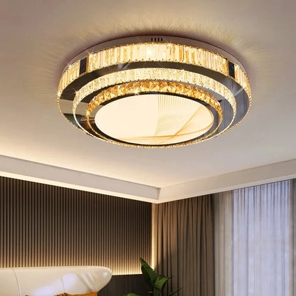 Celestia Gold Crystal Flush Mount LED Ceiling Light