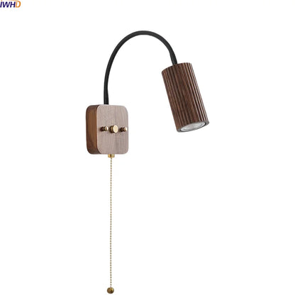 Élodie Walnut Wood LED Wall Lamp 30cm