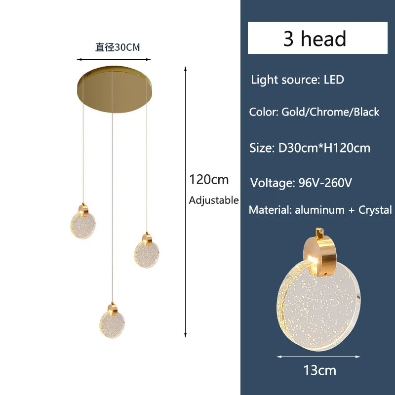 Clémence Luxury Crystal LED Staircase Chandelier Light