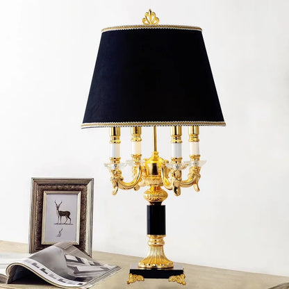 Élysée Luxury Black & Gold Crystal Table Lamp
