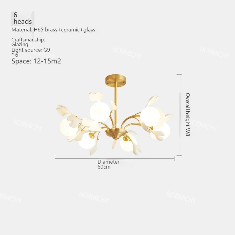 Sofia Copper Frosted Glass Pendant Chandelier Fixture