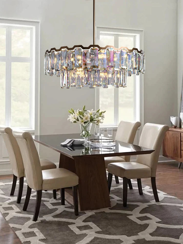 Sophie Luxury Italian Crystal Round Pendant Lamp Dining Living Foyer Decor