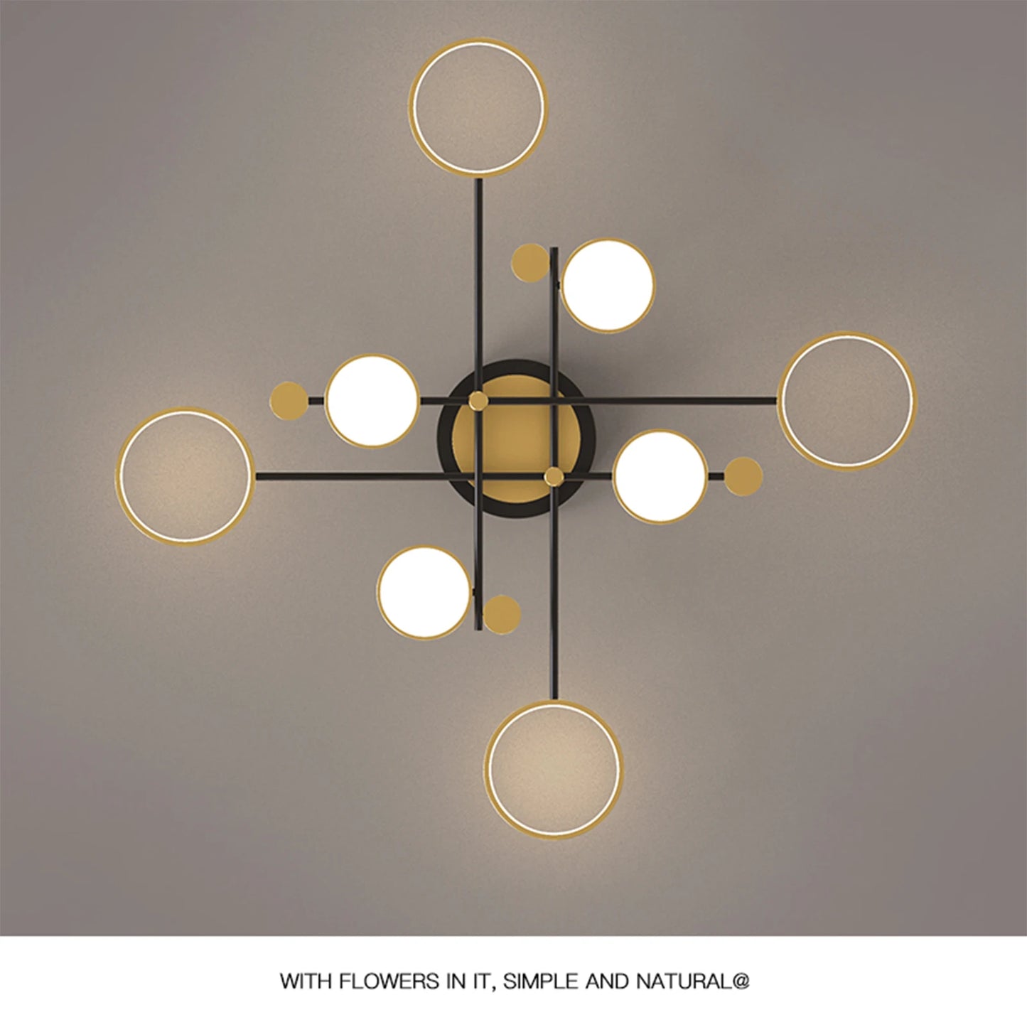 Auriane Nordic Gold Black LED Ceiling Pendant Light
