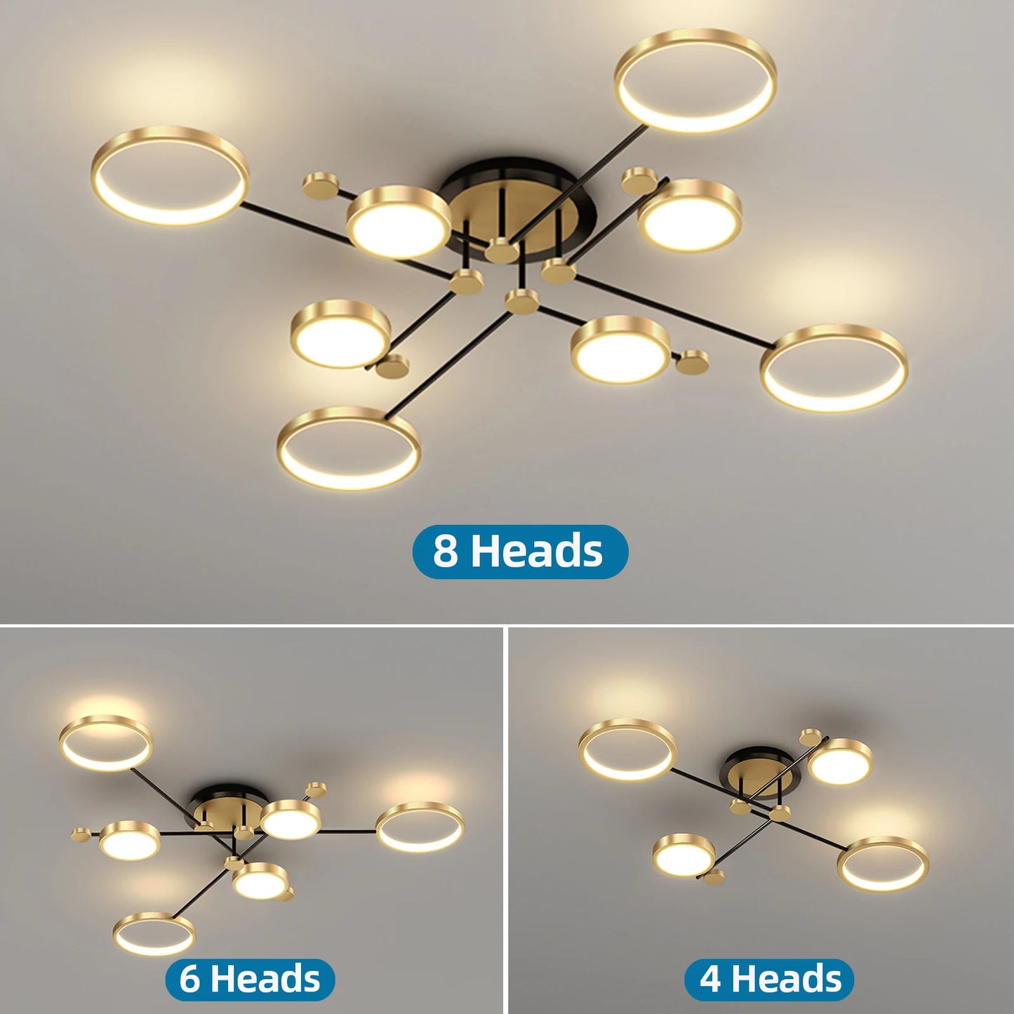 Auriane Nordic Gold Black LED Ceiling Pendant Light