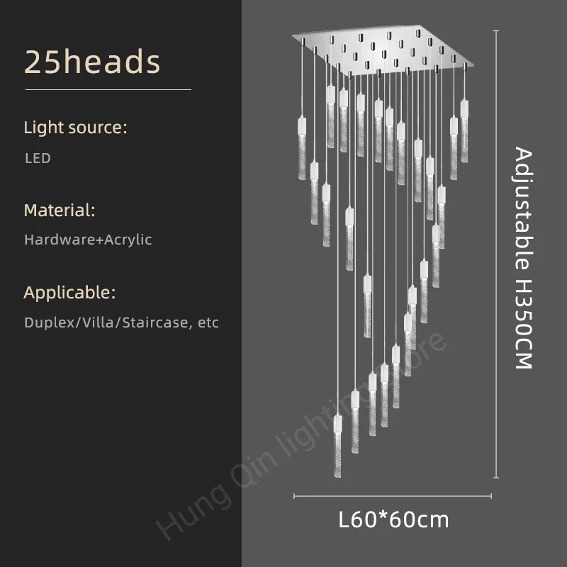 Amélie Crystal Ring Staircase Chandelier