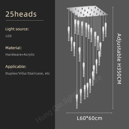Amélie Crystal Ring Staircase Chandelier