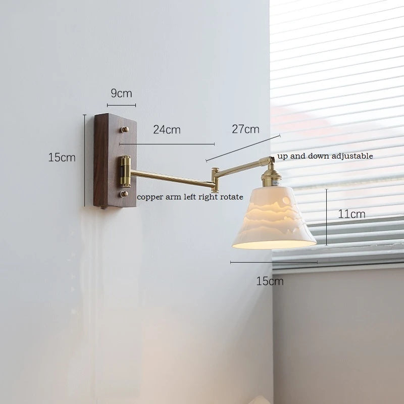 Lucienne Rotating Arm Wall Lamp Pull Chain