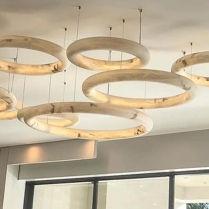 Juliette Marble Stone Ring Pendant Light
