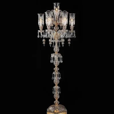 Long Clear Glass Chandelier for Living Room and Study Room