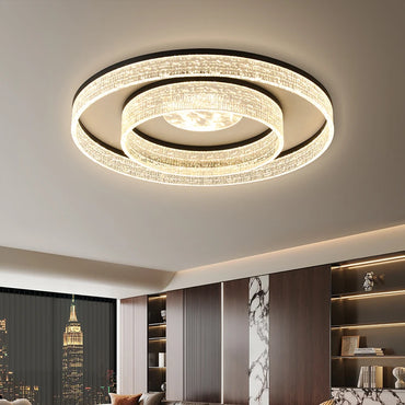 Nordic LED Ring Ceiling Light – Modern Dimmable Flush Mount for Living Room & Bedroom