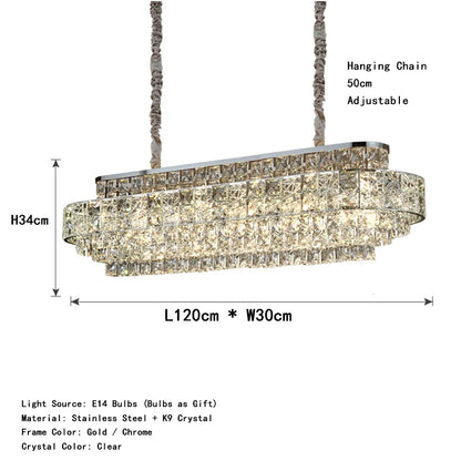Isabelle Oval Crystal Pendant Chandelier