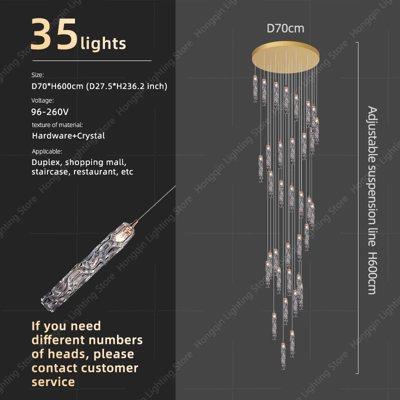 Élise Crystal Staircase Pendant Chandelier Light