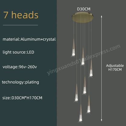 Vivienne Crystal Staircase Pendant Chandelier for Luxury Interiors