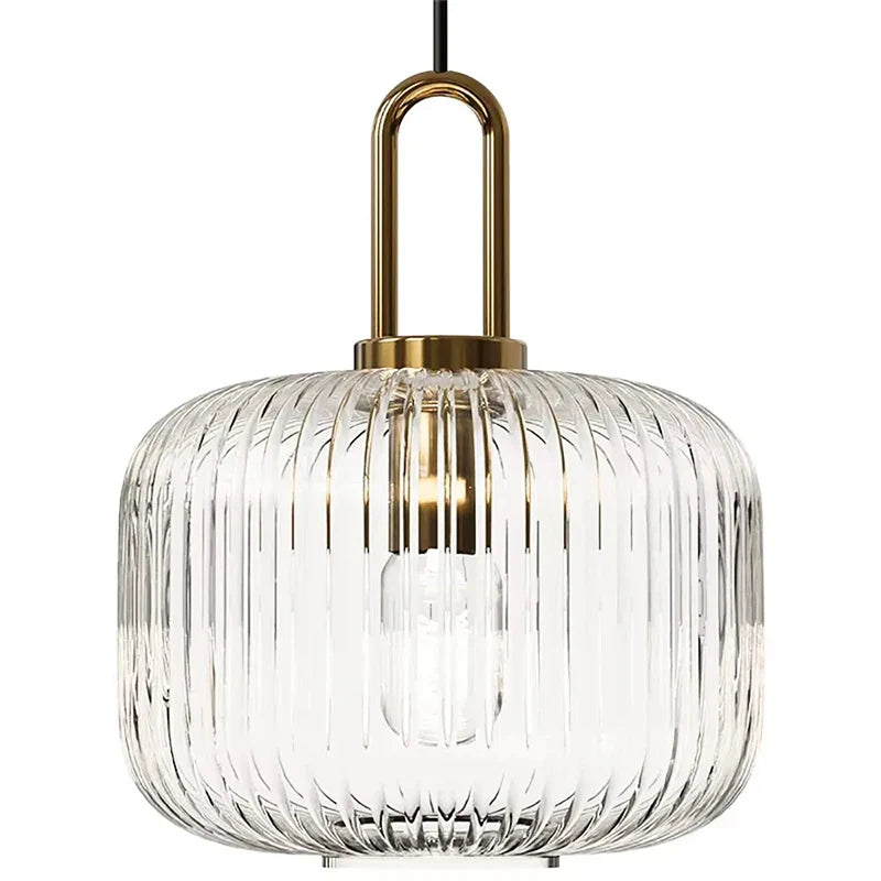 Inès Ribbed Glass Ridge Pendant