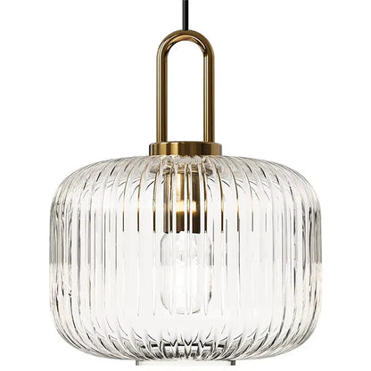 Inès Ribbed Glass Ridge Pendant
