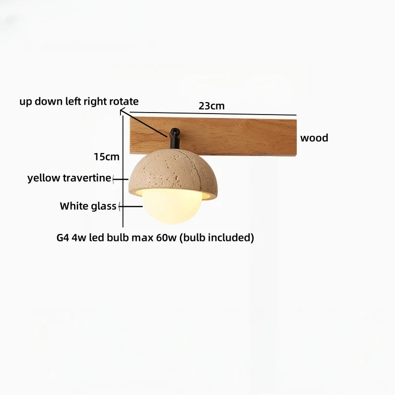 Émilie Travertine Stone Wall Light