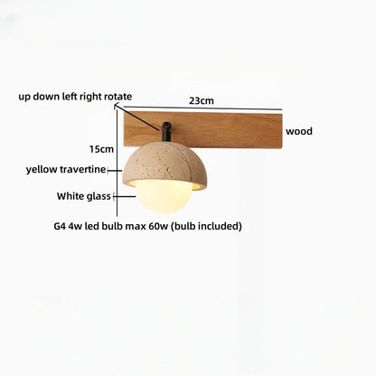 Émilie Travertine Stone Wall Light