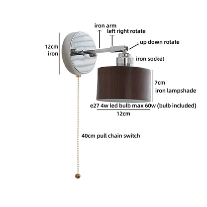 Camille Modern Glass Iron LED Wall Lamp Rotate Design