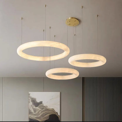 Juliette Marble Stone Ring Pendant Light