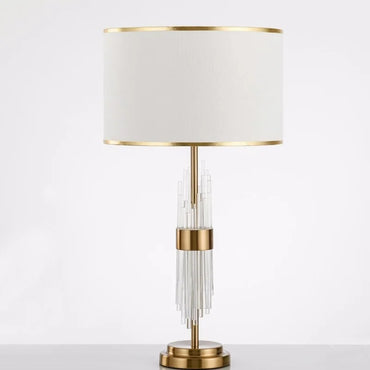 Juliette Crystal Rod Glass Table Lamp E27 White Cloth LED