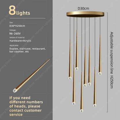 Clémence Modern High Ceiling Staircase Chandelier