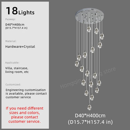 Sophie Crystal Nordic Staircase Pendant Chandelier
