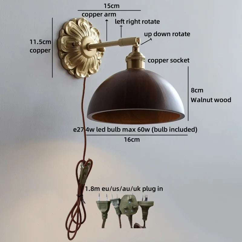 Isabelle Glass Flower Brass Wall Light
