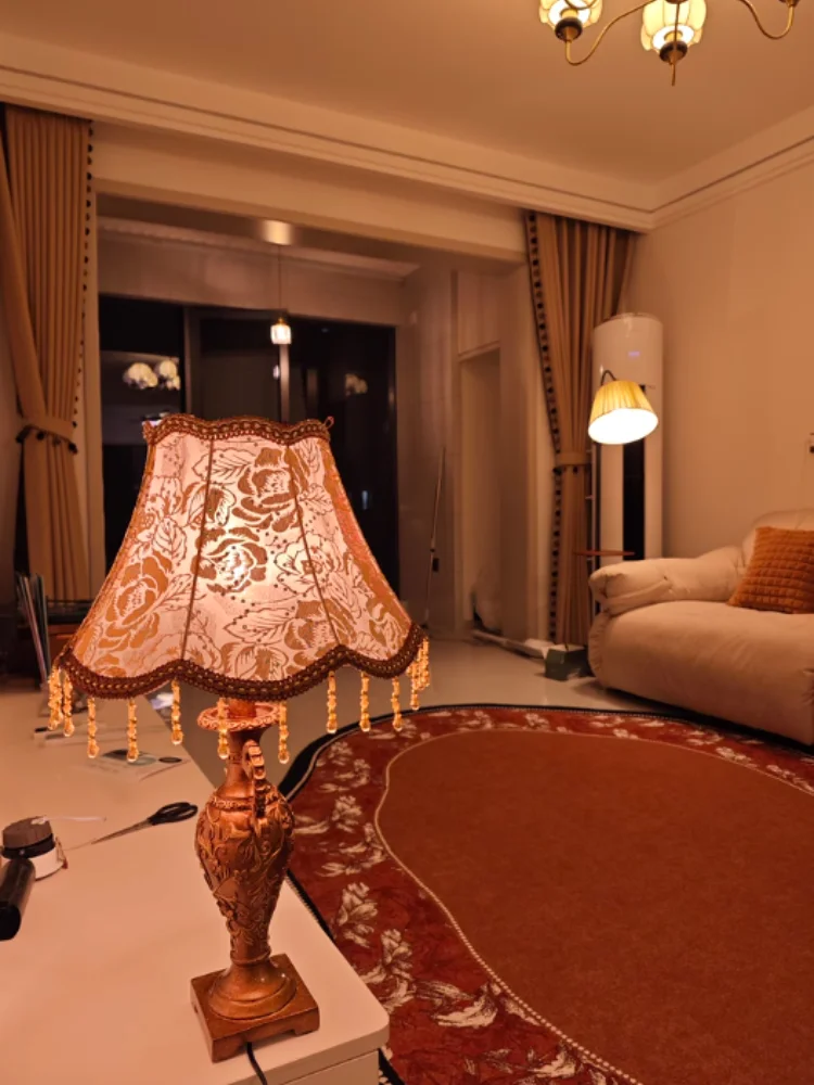 Camille European Luxury Resin LED Floor Lamp Retro Standing Light
