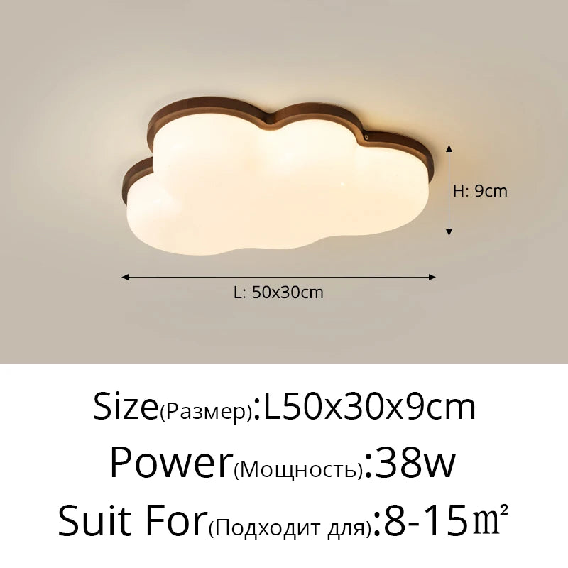 Amélie Wooden Cloud LED Ceiling Light Cream Style Kids Room