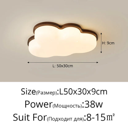 Amélie Wooden Cloud LED Ceiling Light Cream Style Kids Room