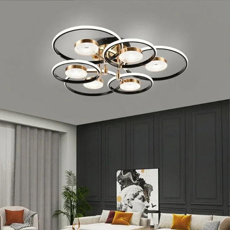 Modern Layered LED Ceiling Light – Minimalist Flush Mount for Living Room & Dining Area