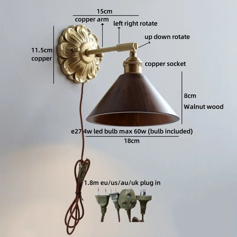 Isabelle Glass Flower Brass Wall Light