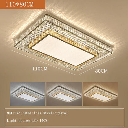 Isabella Luxury Gold Crystal LED Ceiling Light with Remote