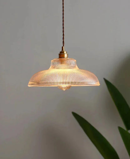 Seraphina Linden Glow Ribbed Pendant Light