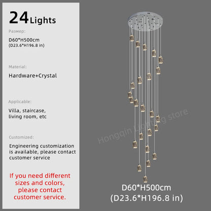Sophie Crystal Nordic Staircase Pendant Chandelier