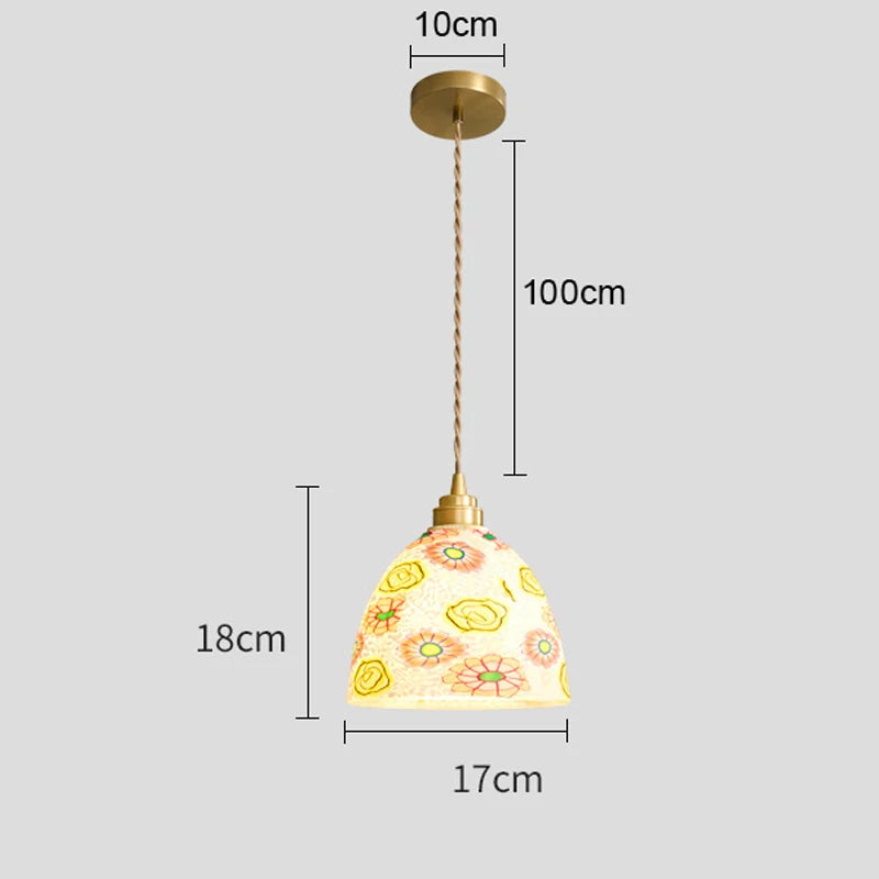 Isabelle Shell Glass Pendant Light Art Deco Bedside Lamp