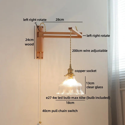 Élise Glass Flower Wall Lamp Flexible Arm Nordic