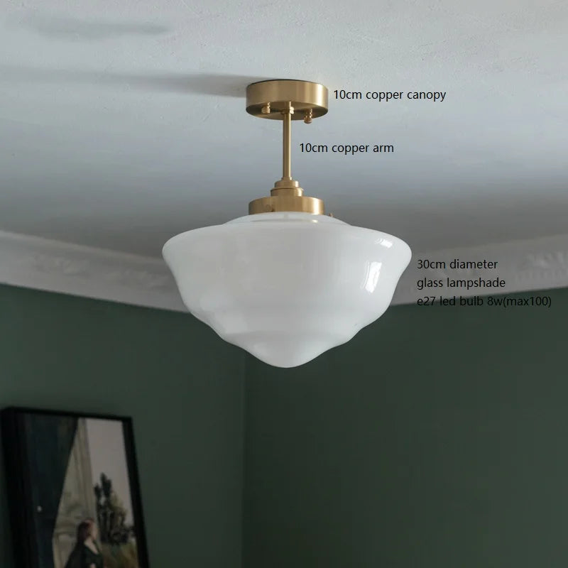Élodie Glass Pendant Light with Copper Finish