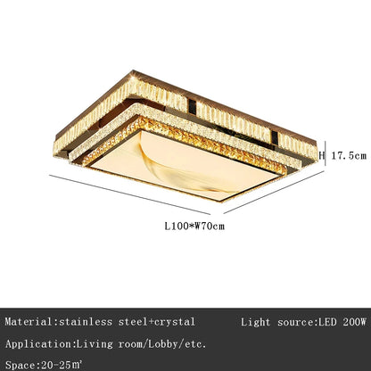 Celestia Gold Crystal Flush Mount LED Ceiling Light