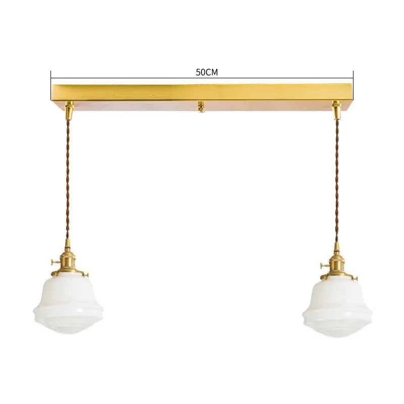 Élodie Glass Pendant Light with Copper Finish