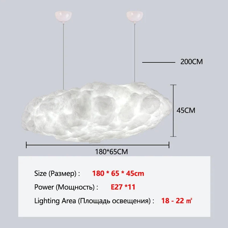 Élodie Floating Cloud LED Pendant Light Modern Ceiling Chandelier