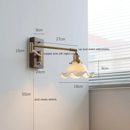 Lucienne Rotating Arm Wall Lamp Pull Chain