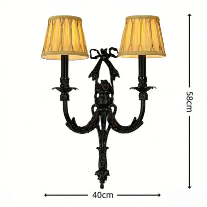 Camille Retro French Brass Crystal LED Wall Lamp Bedroom Accent