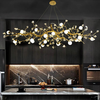 Élise Crystal Branch Chandelier Luxury Villa Ceiling Light